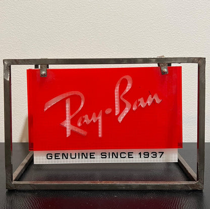 Ray-Ban “Genuine Since1937” Double Sided Metal|Plexi Counter Display-Authentic
