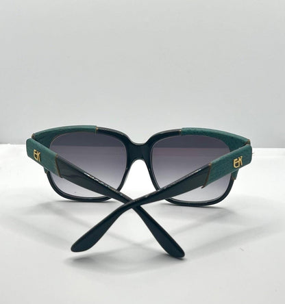 Vintage Emmanuelle Khanh 8980 Rq 16V Sunglasses – Green Ostrich Detail – France