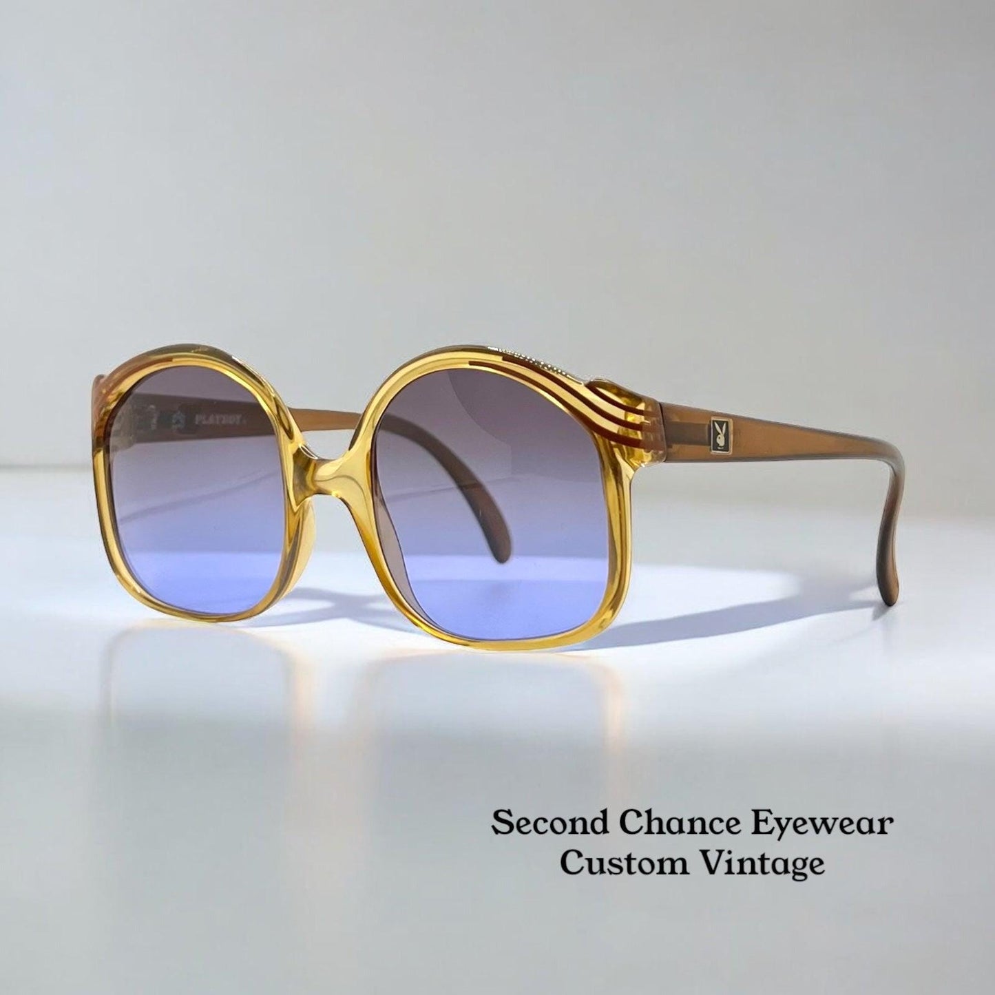 Playboy 4518 10-Vintage Sunglasses w|New, Custom Solid Lavender Lenses-Deadstock|Unworn