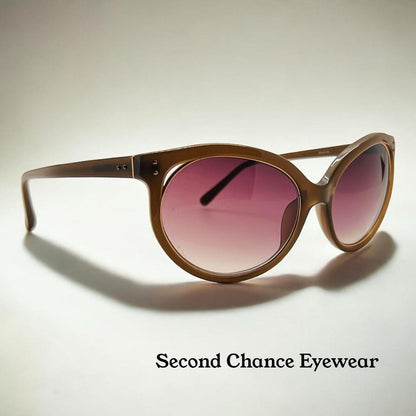 Vintage Nos Linda Farrow Luxe Sunglasses – Brown Frame With Gradient Purple Lenses, Model Lf10205A