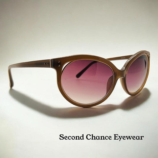 Vintage Nos Linda Farrow Luxe Sunglasses – Brown Frame With Gradient Purple Lenses, Model Lf10205A