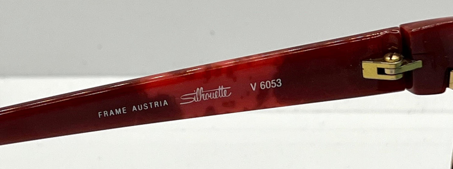 Silhouette M6067 V6053 Vintage Sunglasses-Red Tortoise W|New Green Custom Lenses