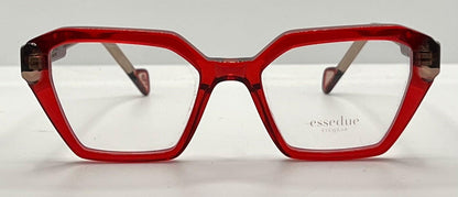 Esse Due Orti Red Geometric Acetate Eyeglasses 53Mm – Handmade In Italy – New Unworn