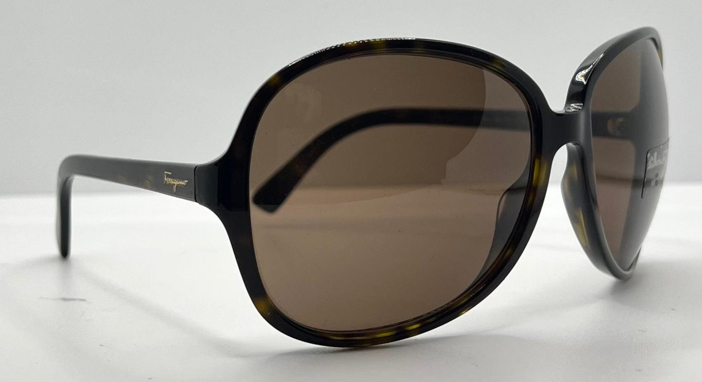 Salvatore Ferragamo 2178 102|73 Tortoise Brown 63Mm Sunglasses Italy Nos
