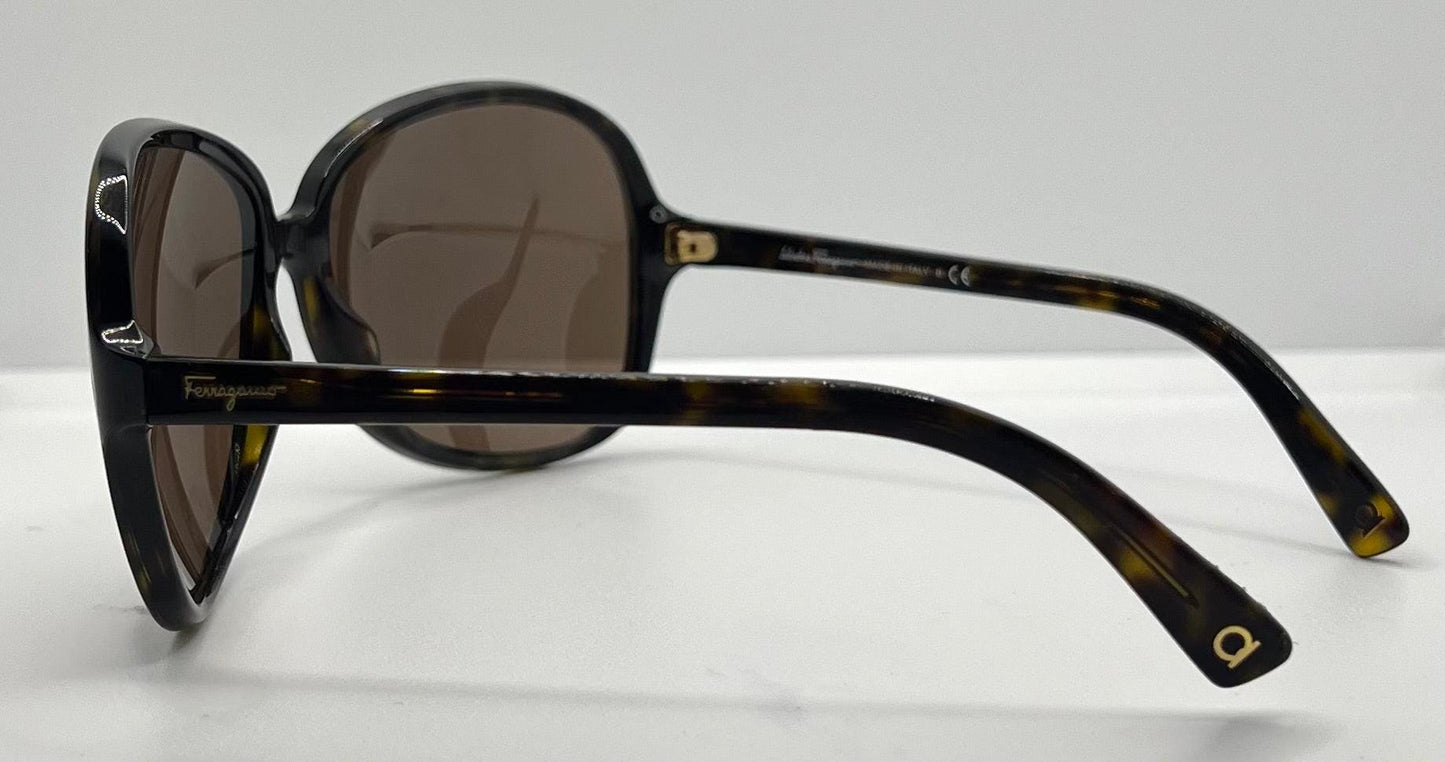 Salvatore Ferragamo 2178 102|73 Tortoise Brown 63Mm Sunglasses Italy Nos