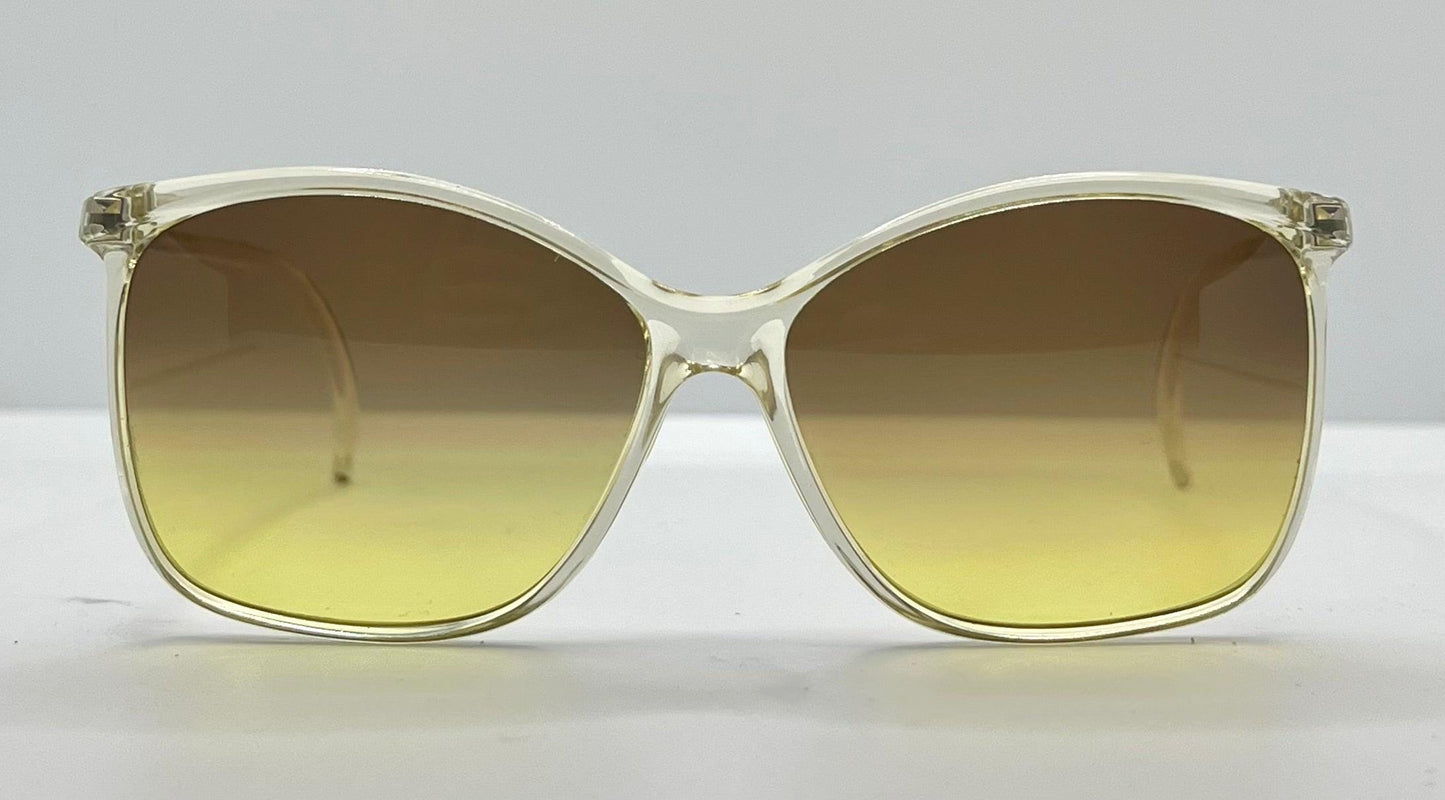 Made In France-Oversized Cat-Eye Sunglasses W|New, Custom Grey To Gold Gradient Lenses-Unknown Maker