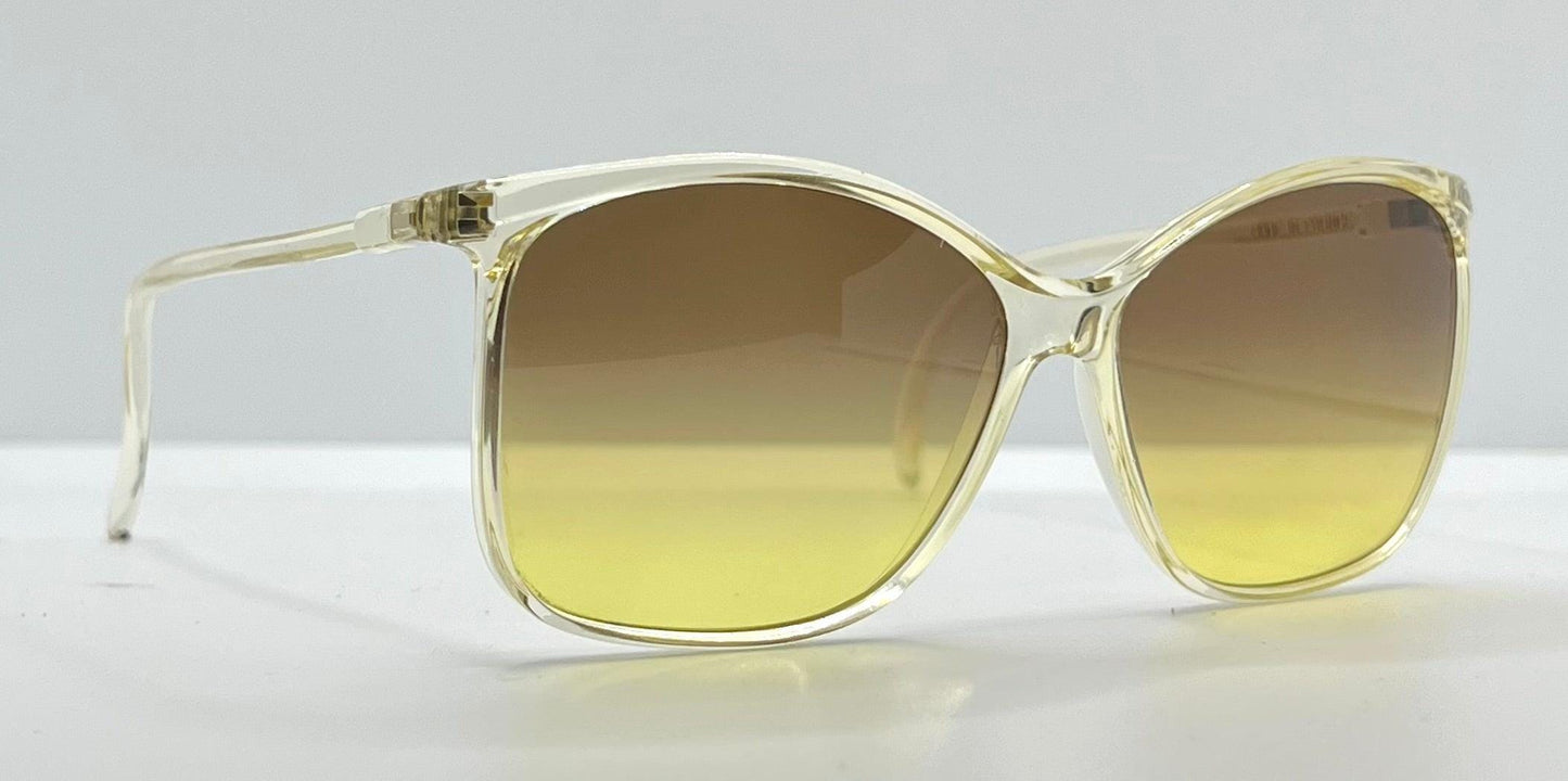 Made In France-Oversized Cat-Eye Sunglasses W|New, Custom Grey To Gold Gradient Lenses-Unknown Maker