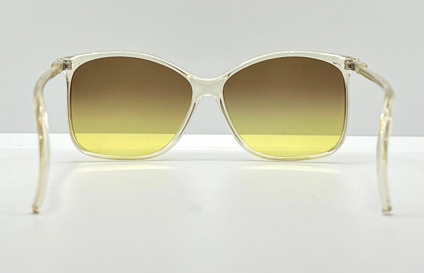 Made In France-Oversized Cat-Eye Sunglasses W|New, Custom Grey To Gold Gradient Lenses-Unknown Maker