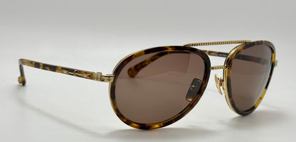 Brand New Philippe V No. 2 Classic Aviator Sunglasses – Gold-Tone & Havana With Essilor Brown Hd Lenses