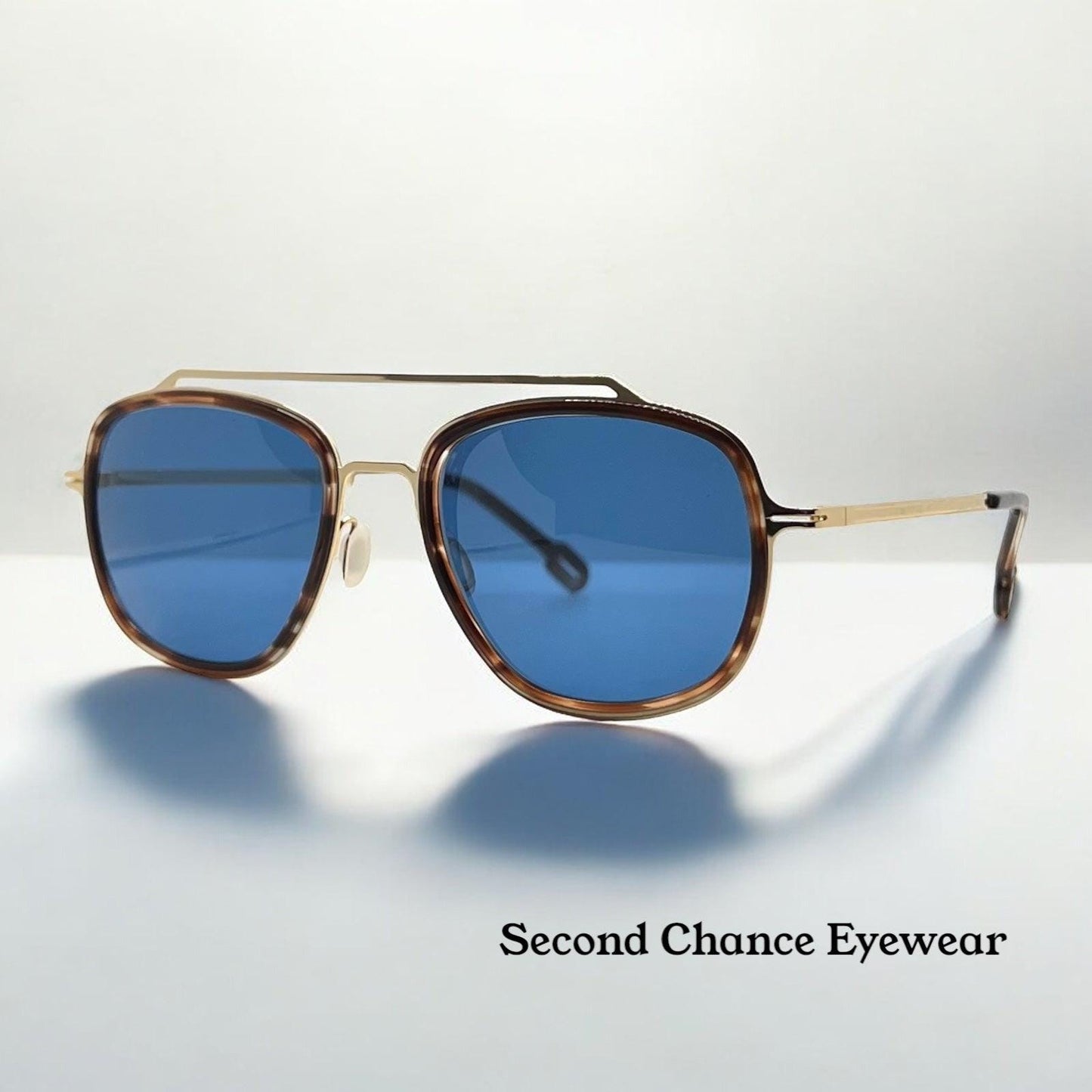Odette Lunettes “Trenт” C308 W|New, Custom Blue Lenses-55Mm-New|Unworn