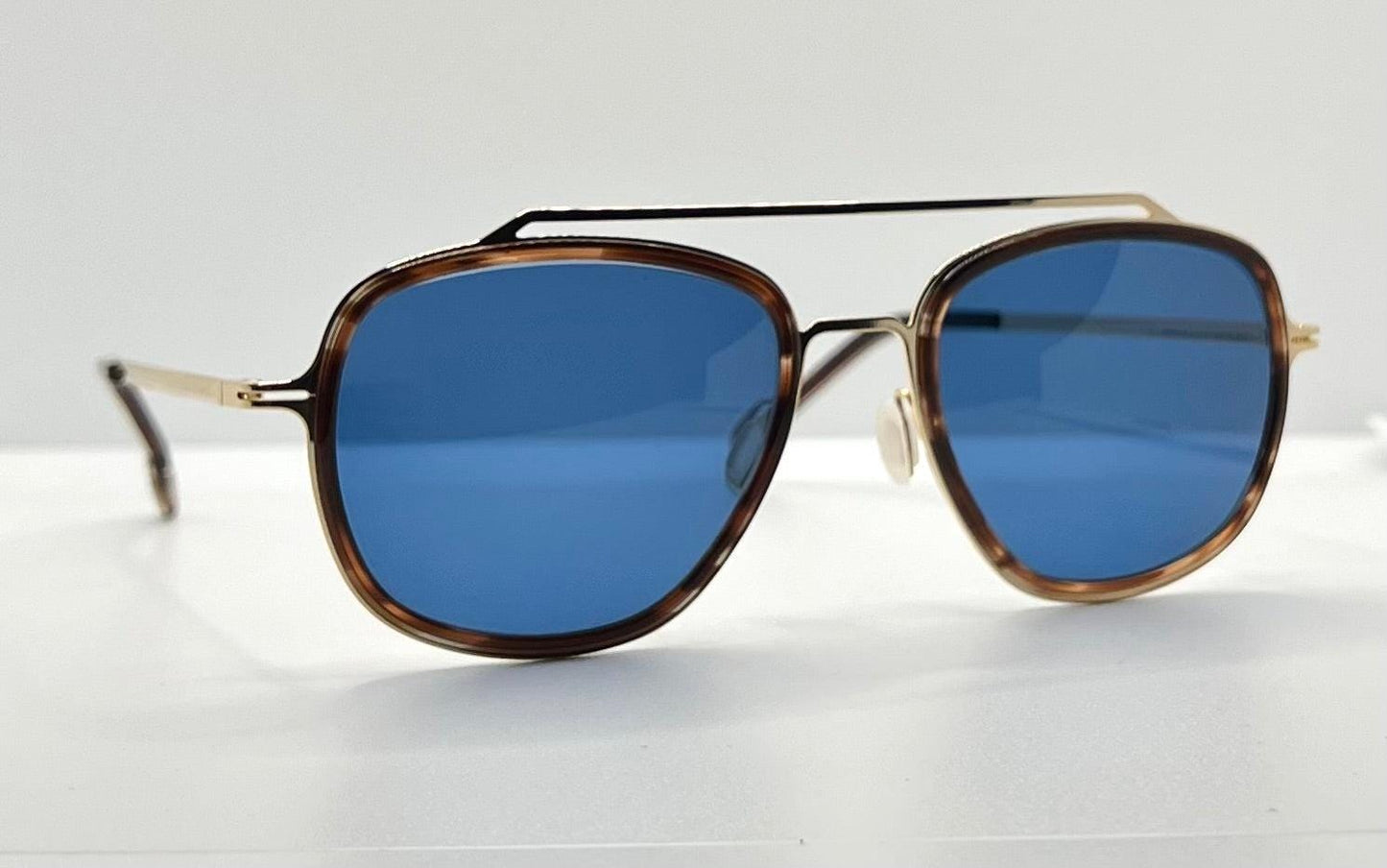 Odette Lunettes “Trenт” C308 W|New, Custom Blue Lenses-55Mm-New|Unworn