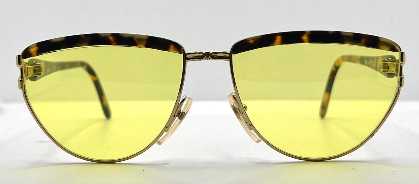 Kador Mod. K 80 Vintage Italian Sunglasses W|New Yellow Custom Lenses-57Mm