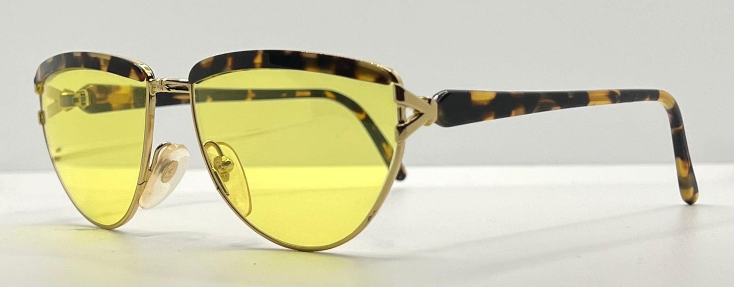 Kador Mod. K 80 Vintage Italian Sunglasses W|New Yellow Custom Lenses-57Mm