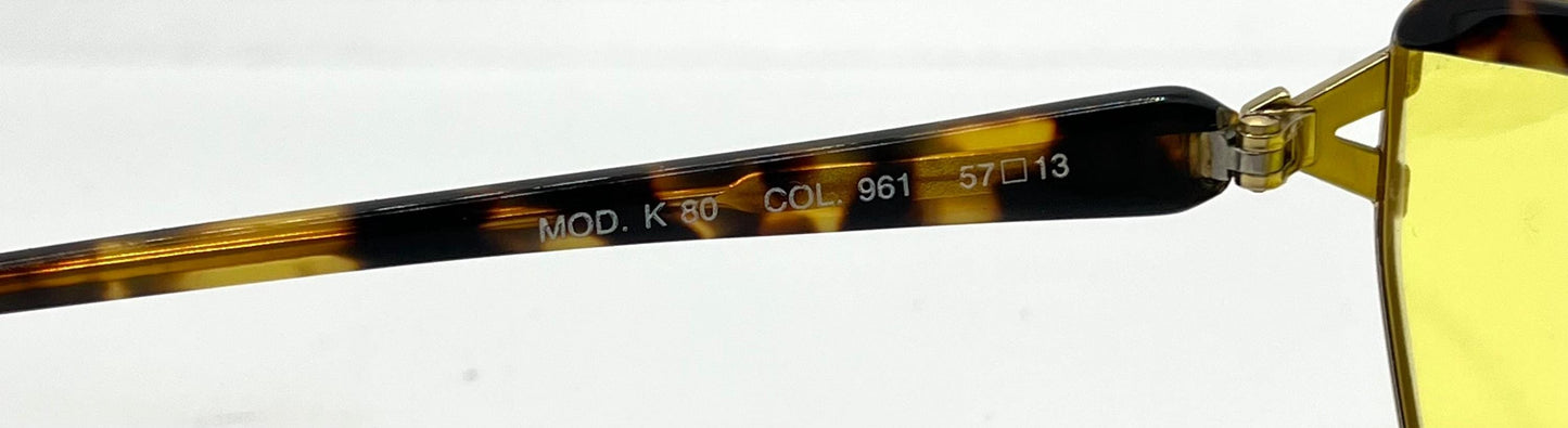 Kador Mod. K 80 Vintage Italian Sunglasses W|New Yellow Custom Lenses-57Mm