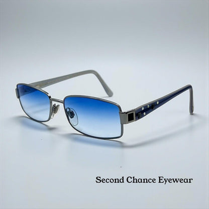 Bvlgari 276-B 213 Vintage Y2K Jewled Sunglasses W|New Blue Gradient Custom Tints Lenses