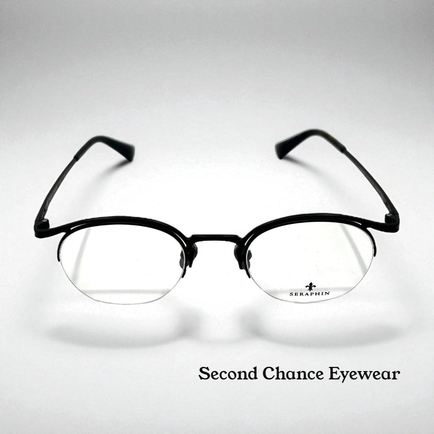 Seraphin Duval 8523 Eyeglasses Titanium Black 47-22-145|Handmade Japan-New