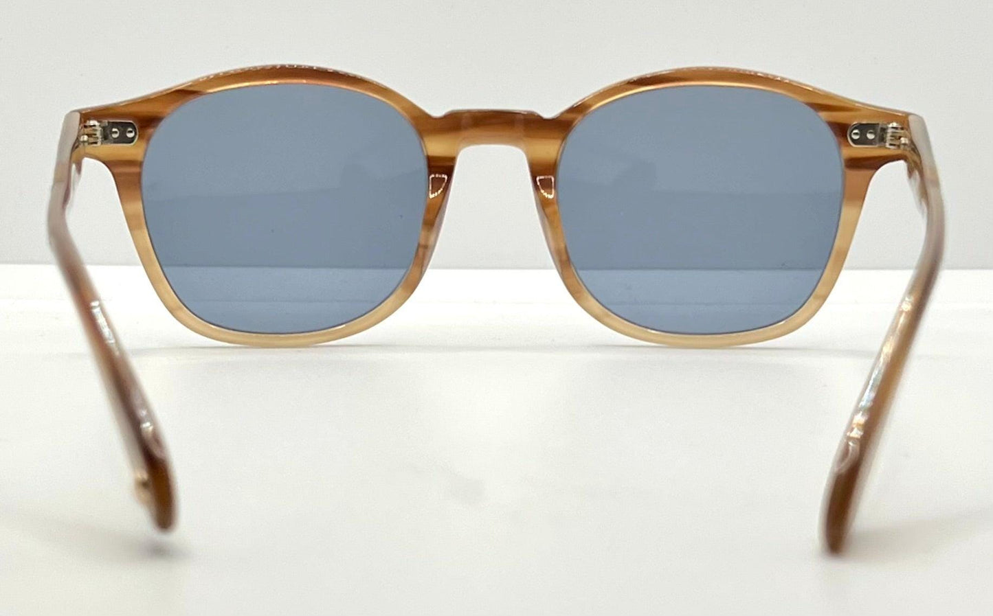 Garrett Leight Riley Btf Sunglasses W|New Pacific Blue Custom Lenses-Full Kit-Unworn-48Mm
