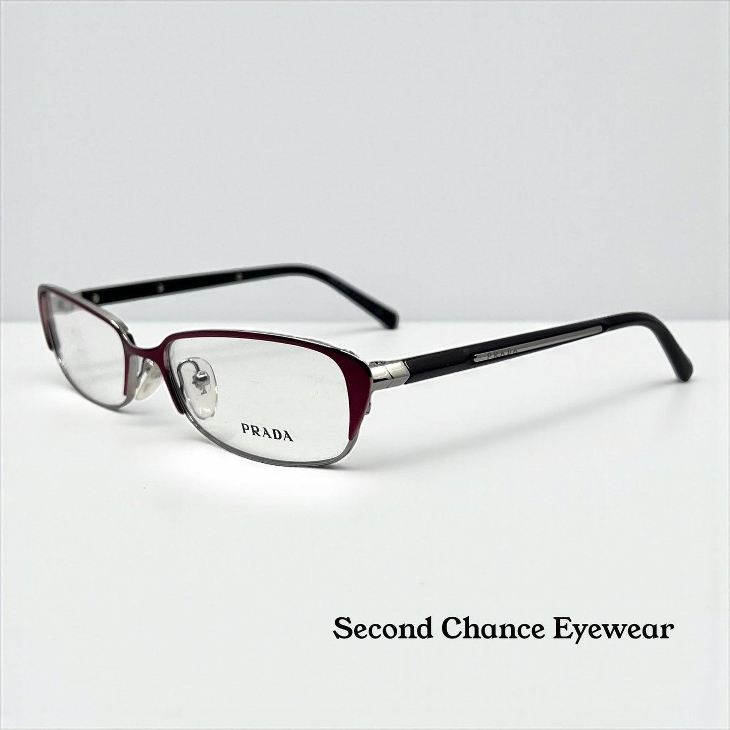 Prada Vpr 5-O Optical Frame – Italian Made – Size 54-16-135 – Burgundy