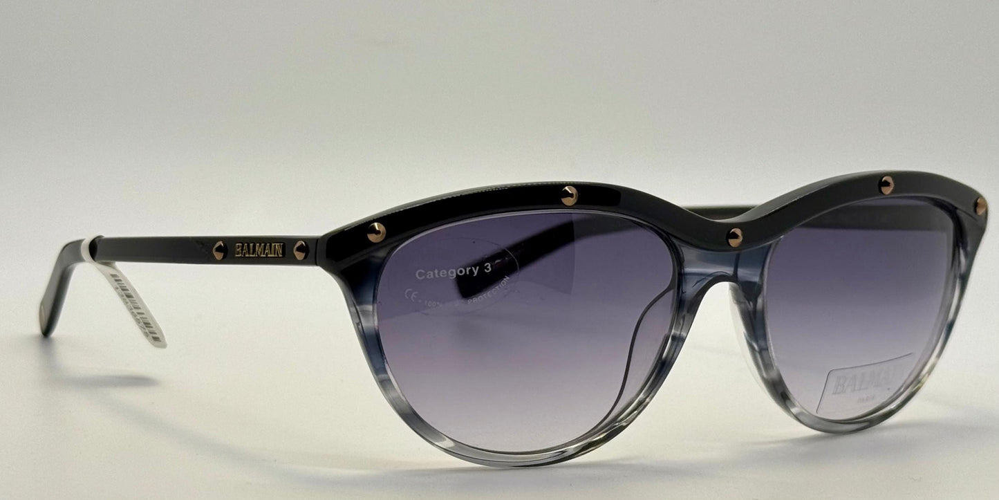 Brand New|Uworn Deadstock Balmain Bl 2007 Sunglasses – Made In France, Black|Smoky Grey
