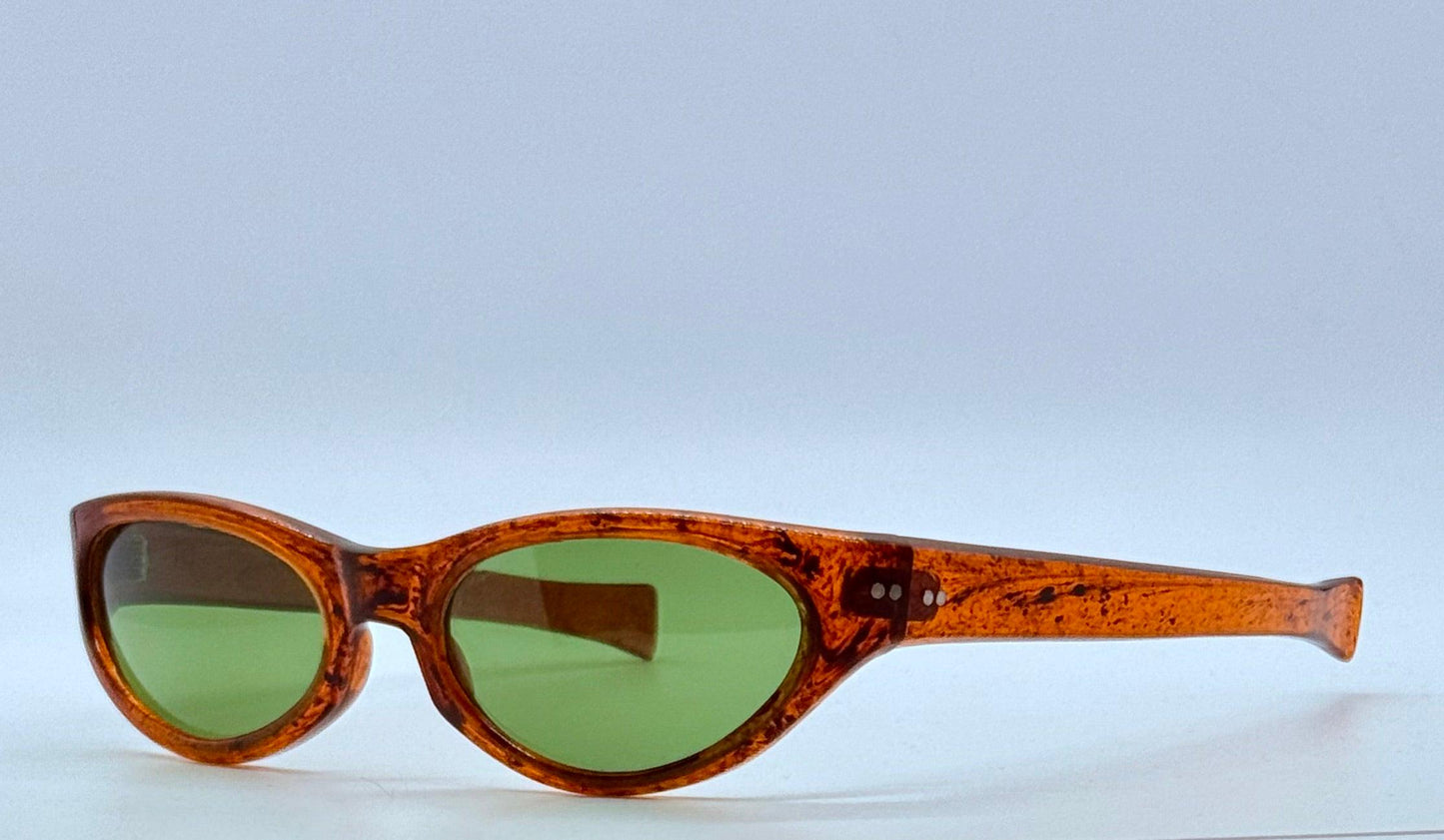 Cool-Ray Polaroid 125 Vintage Sunglasses W|New, Custom Bottle Green Lenses