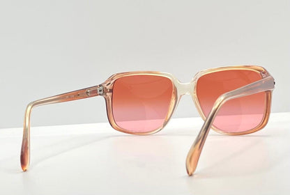 Fr 150 – Vintage European Amber Sunglasses W|New, Custom Gradient Rose Lenses
