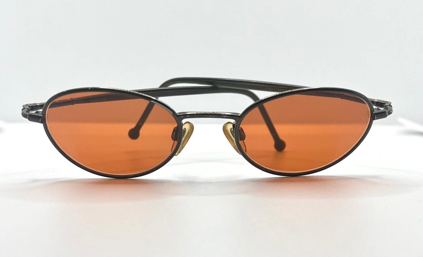 Vintage Revo 1121 Oval Gunmetal Sunglasses – Spring Hinges – Custom Day|Night Tint Lenses – 45-20-135 – Made In Italy