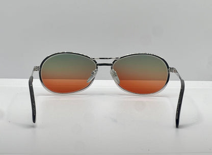 Nos Suzy Gilt Vintage Silver Aviator Sunglasses W|New, Custom Sunset Fade Gradient Lenses
