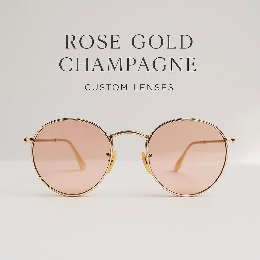 Deadstock Ray-Ban Rb3447 Gold – Pink Champagne Tint Custom Lenses