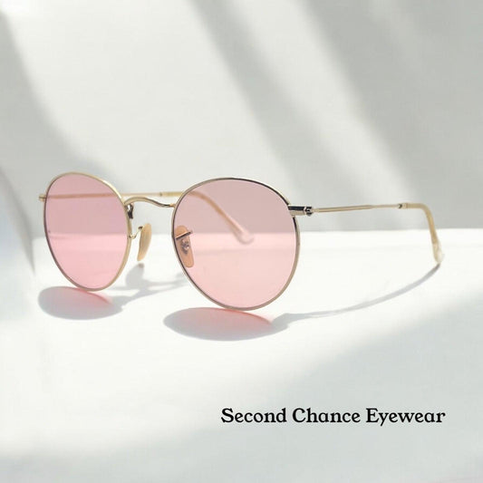 Deadstock Ray-Ban Rb3447 Gold – Pink Champagne Tint Custom Lenses
