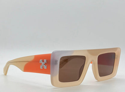 Off-White Oeri069 Beige|Orange Sunglasses-50Mm-New|Unworn-Full Kit –Italy