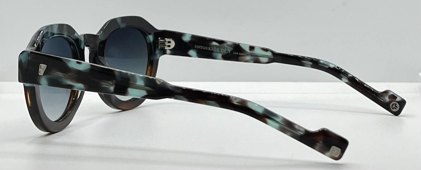 Entourage of 7 “Serrano” 09-04 Sunglasses-Blue Granite|Tortoise-Handmade in Japan-New|Unworn-Full Kit