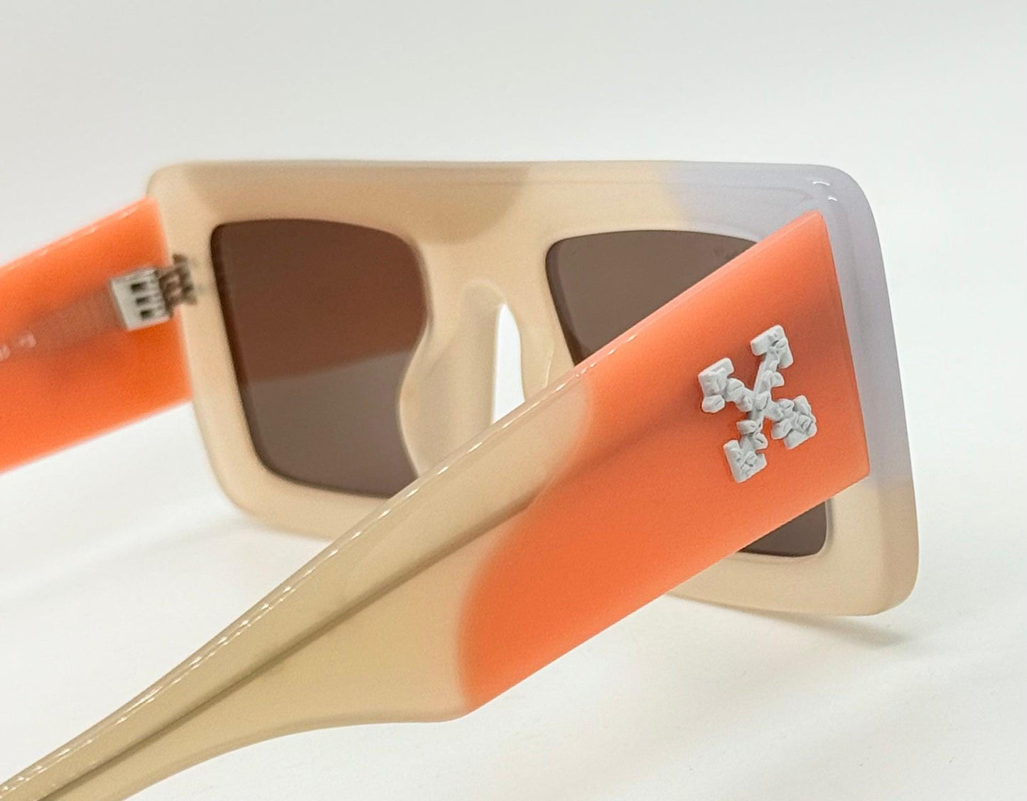 Off-White Oeri069 Beige|Orange Sunglasses-50Mm-New|Unworn-Full Kit –Italy