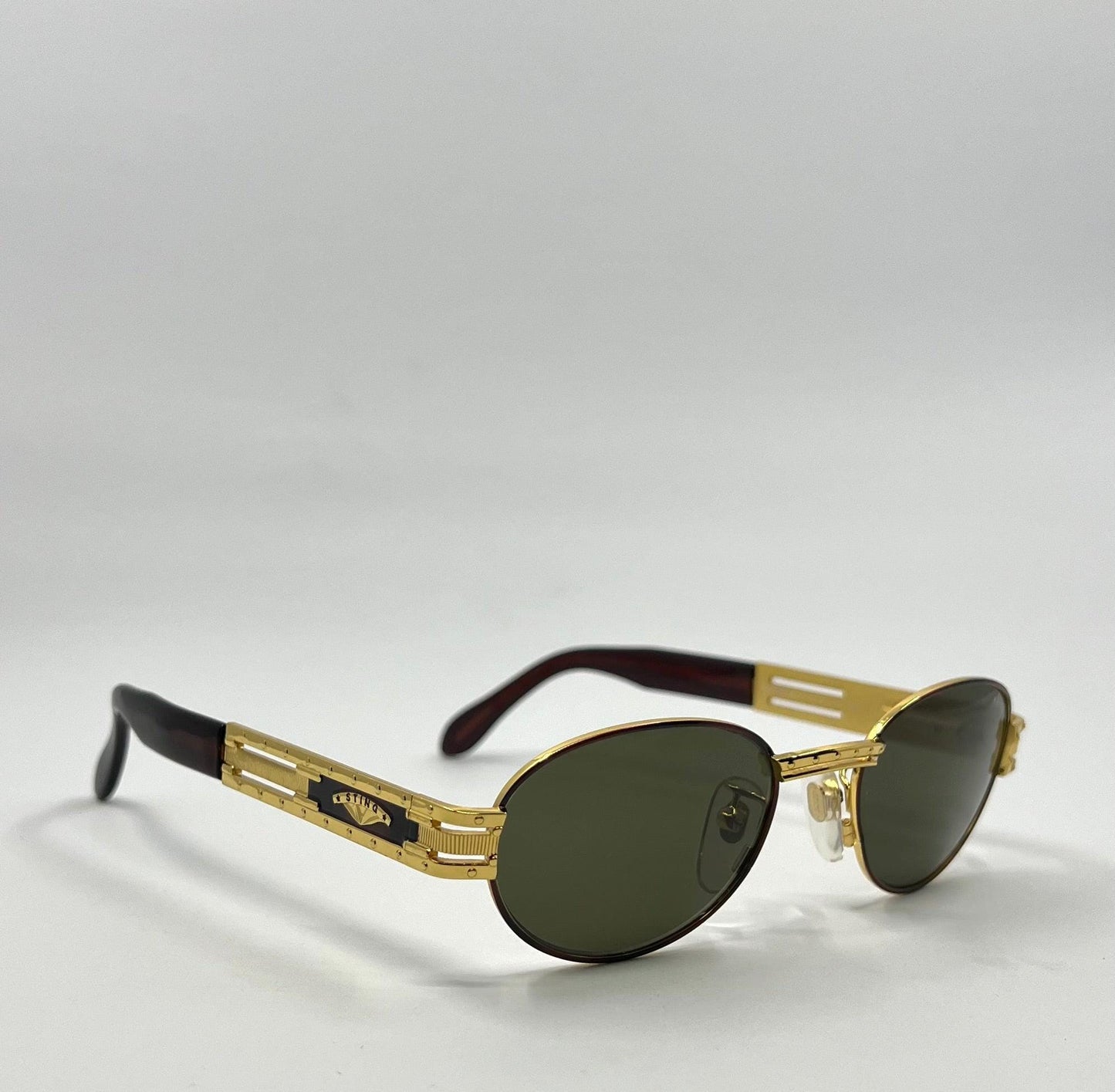 Sting 4170 Col 120 Vintage Sunglasses Gold Tortoise Oval Frame Deadstock Italy