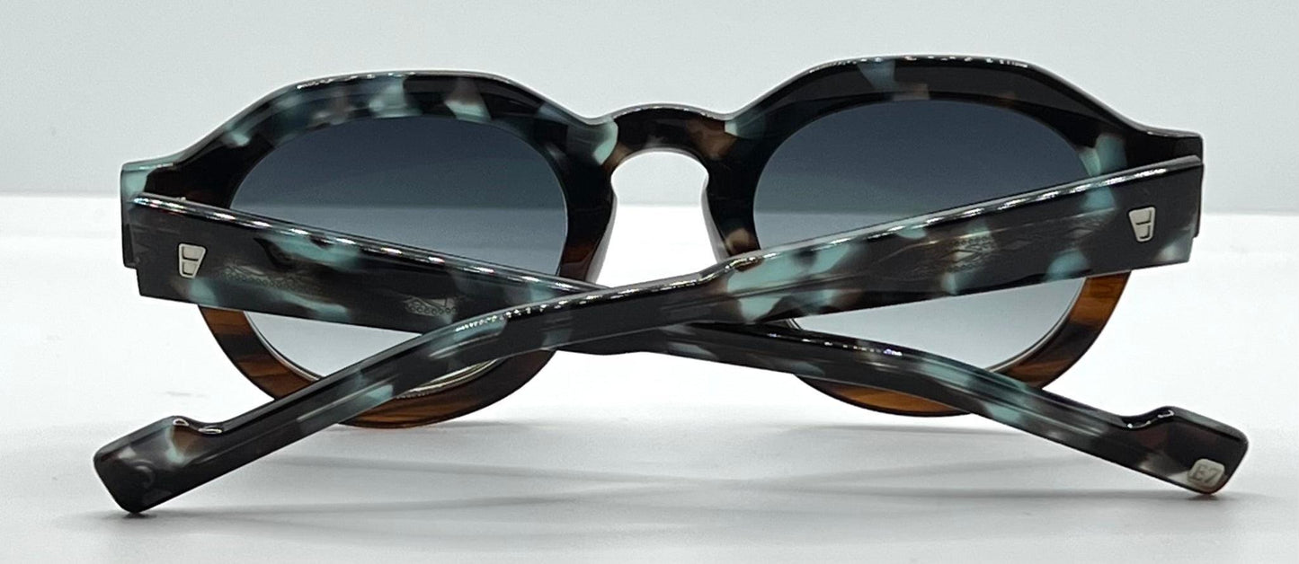 Entourage of 7 “Serrano” 09-04 Sunglasses-Blue Granite|Tortoise-Handmade in Japan-New|Unworn-Full Kit