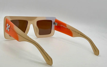 Off-White Oeri069 Beige|Orange Sunglasses-50Mm-New|Unworn-Full Kit –Italy