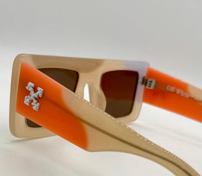 Off-White Oeri069 Beige|Orange Sunglasses-50Mm-New|Unworn-Full Kit –Italy
