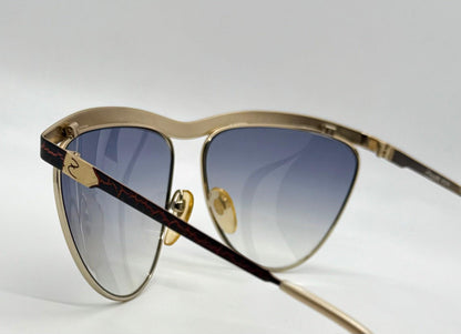 Zagato 6100 Italian Aviator Vintage Sunglasses-Gold Crackle Enamel-Deadstock 80s