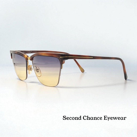 Versace 343 747 Vintage Half-Rim Sunglasses w|New Gradient Custom Tinted Lenses-56mm