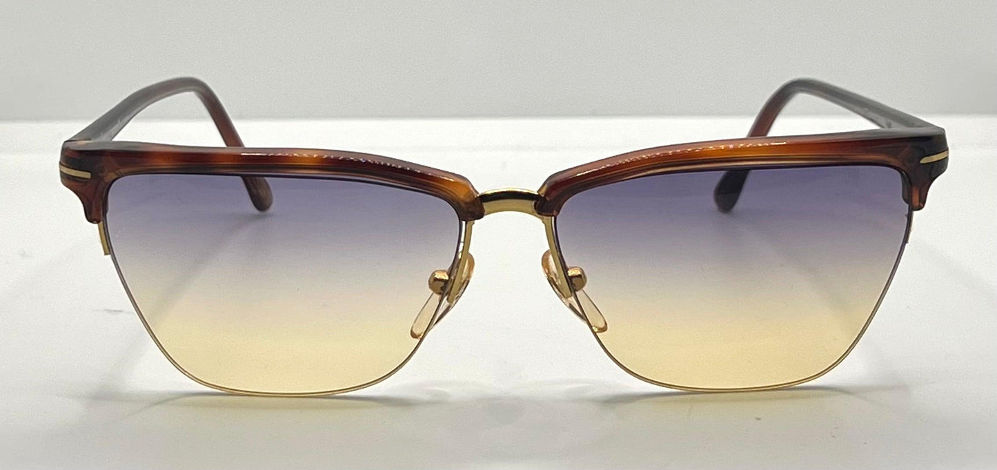 Versace 343 747 Vintage Half-Rim Sunglasses w|New Gradient Custom Tinted Lenses-56mm