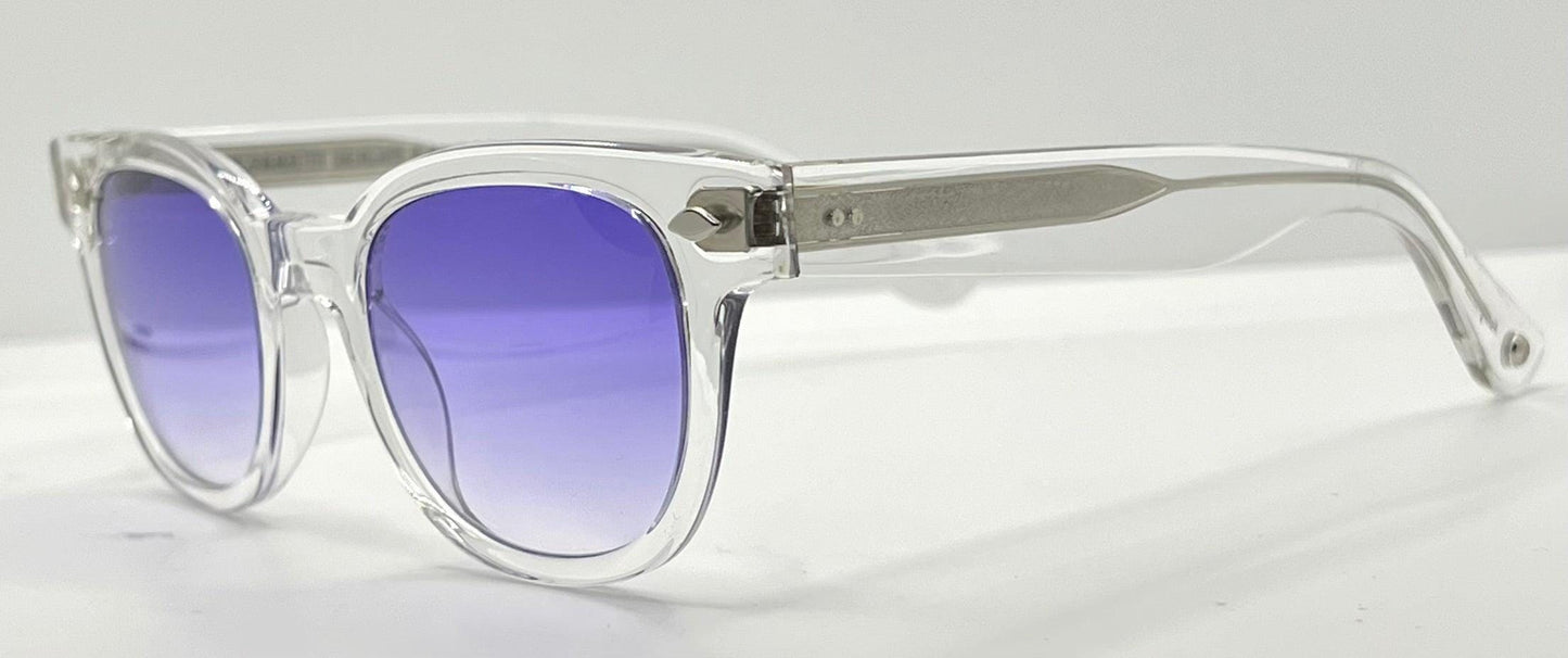 Garrett Leight Canter Cr Crystal Sunglasses W|New Violet Fade Custom Lenses-47Mm-New|Unworn