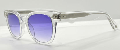 Garrett Leight Canter Cr Crystal Sunglasses W|New Violet Fade Custom Lenses-47Mm-New|Unworn