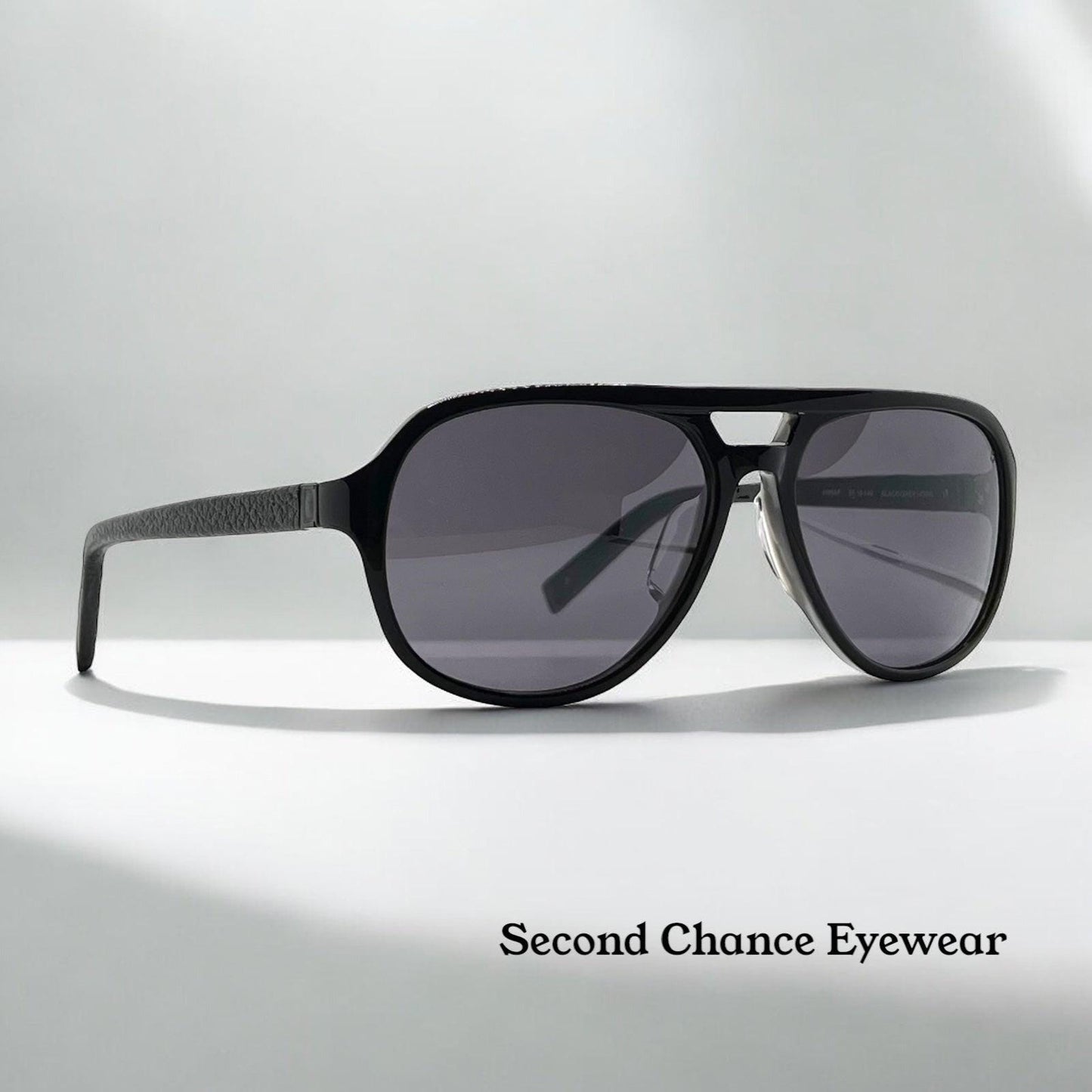 John Varvatos V769Af Sunglasses Black|Grey Horn – Leather Wrapped Temples