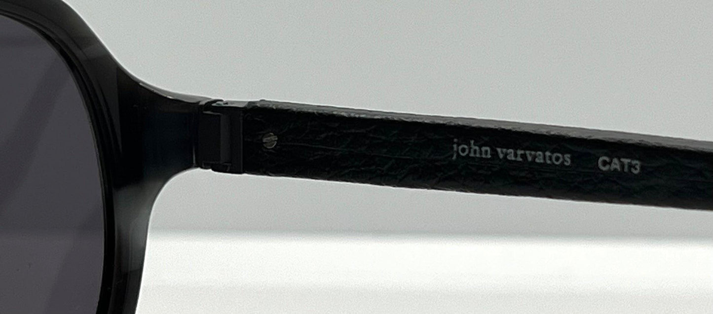 John Varvatos V769Af Sunglasses Black|Grey Horn – Leather Wrapped Temples
