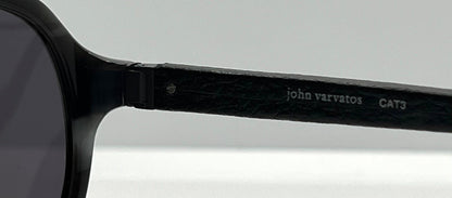 John Varvatos V769Af Sunglasses Black|Grey Horn – Leather Wrapped Temples