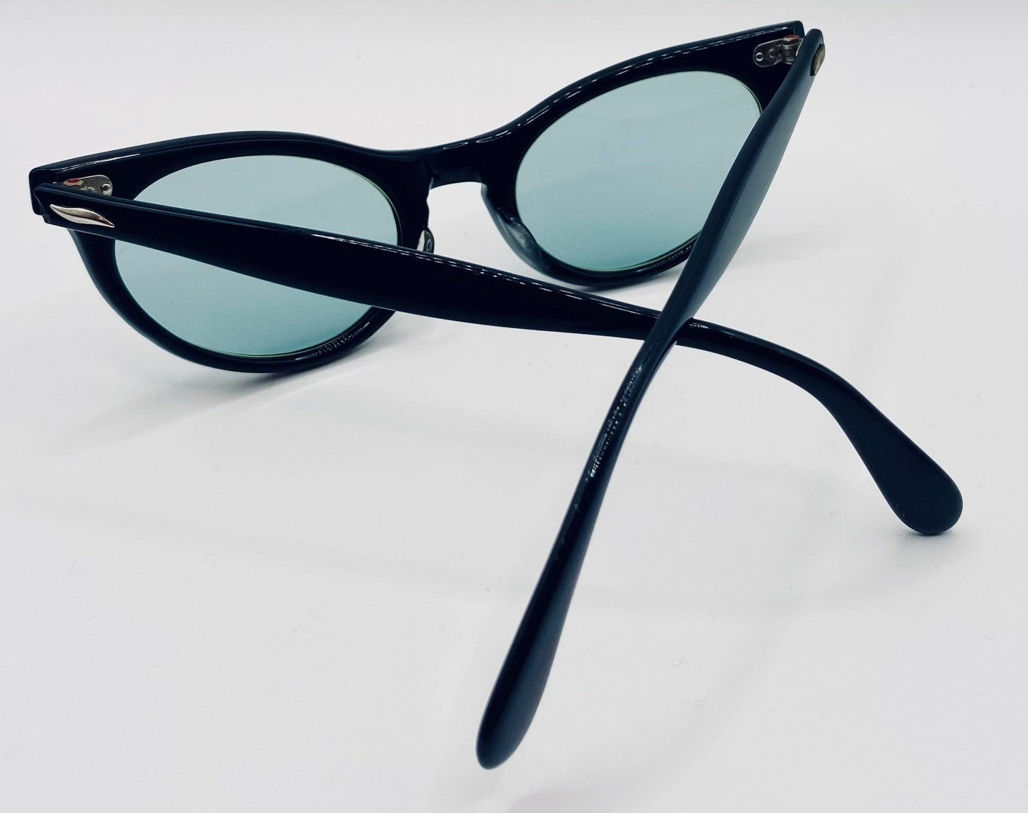 Vintage 1950s American Optical Cat-Eye Eyeglass Frames – Custom Berko’s Designs Aquamarine Lenses – 5 1|2” Temples