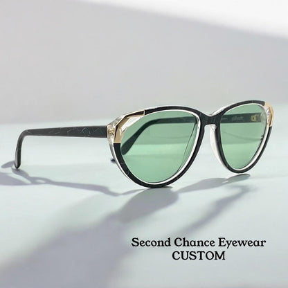 Silhouette M1298 Vintage Sunglasses Black Marble w|New Custom Lenses-Austria