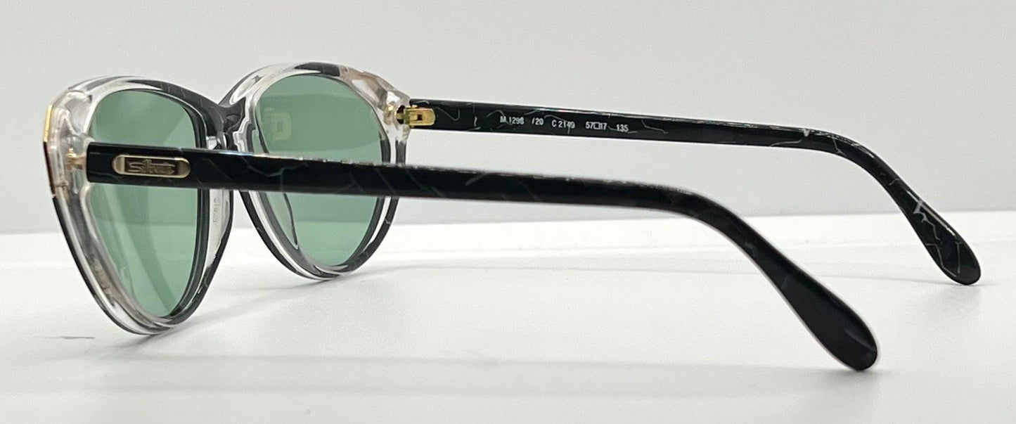 Silhouette M1298 Vintage Sunglasses Black Marble w|New Custom Lenses-Austria