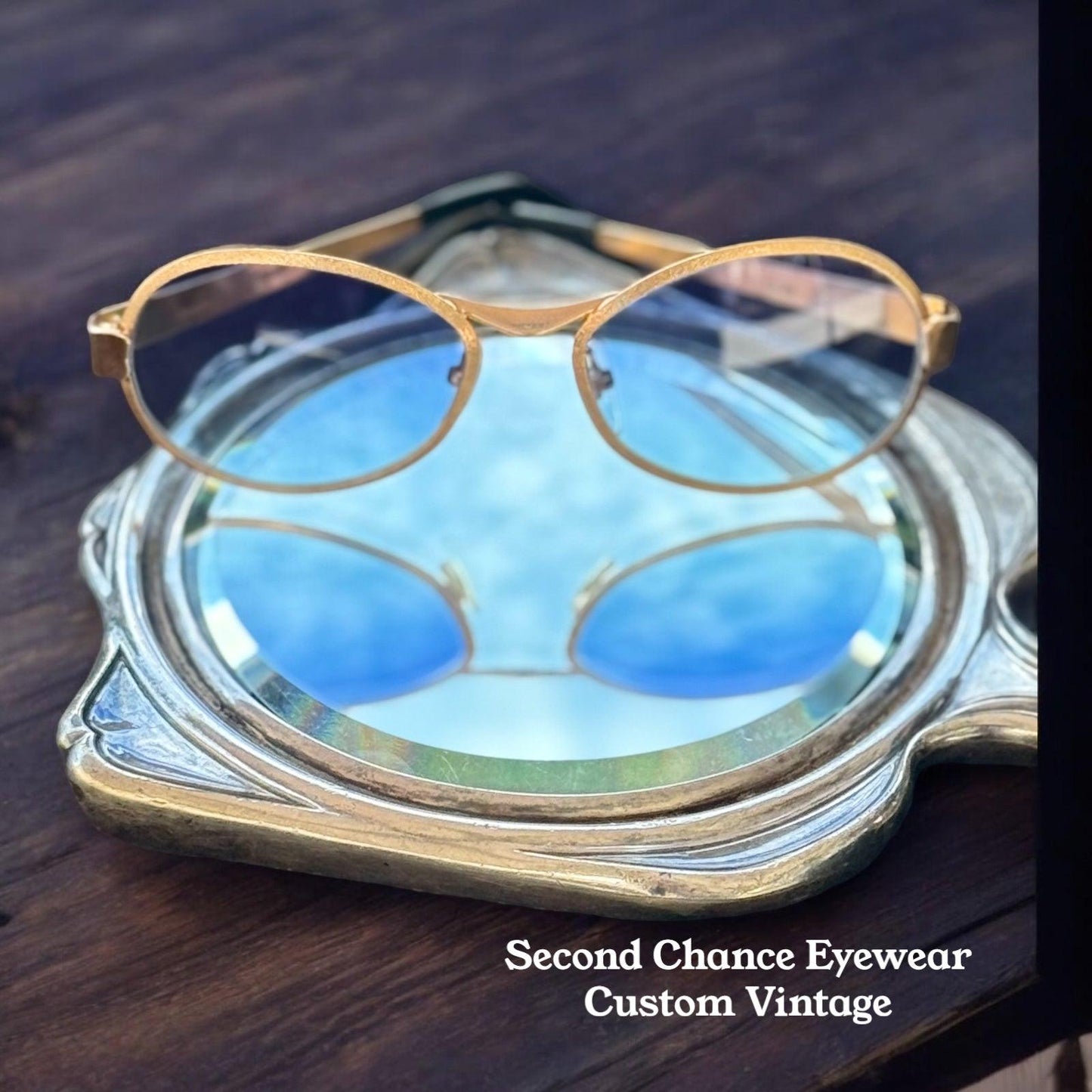 Anoptic “Anna” Vintage Sunglasses W|New, Custom Gradient Blue Lenses-Deadstock