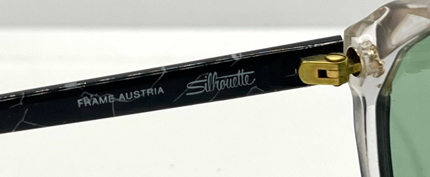 Silhouette M1298 Vintage Sunglasses Black Marble w|New Custom Lenses-Austria