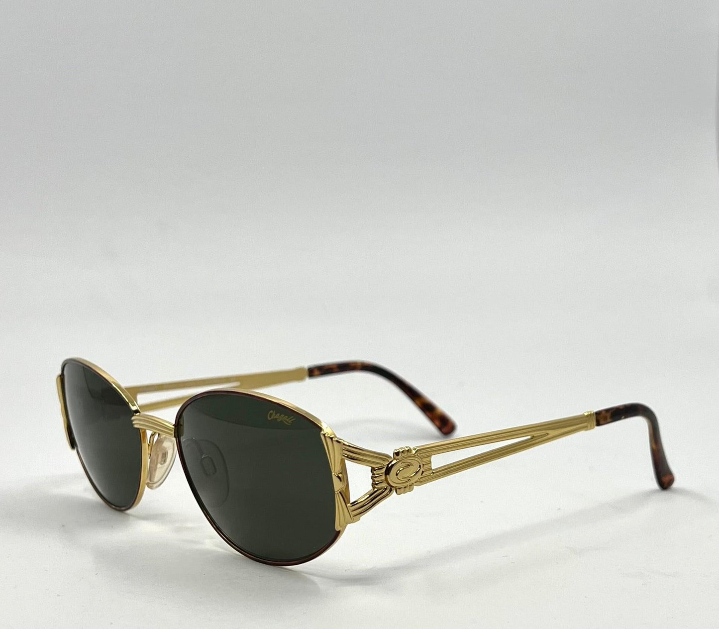 Chagall Ll 2557 105 Vintage Gold Sunglasses Deadstock Italy Visibilia Tortoise Oval